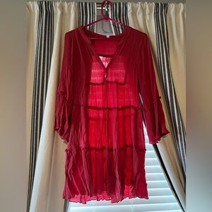 Elana Pink Mini Long sleeve dress size medium